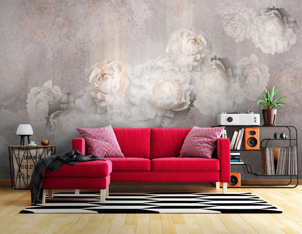 Pale roses on grey — interior 6