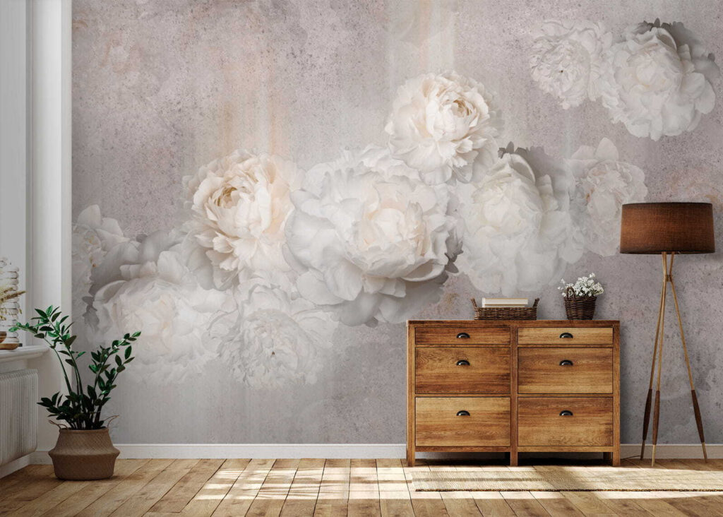Pale roses on grey — interior 8