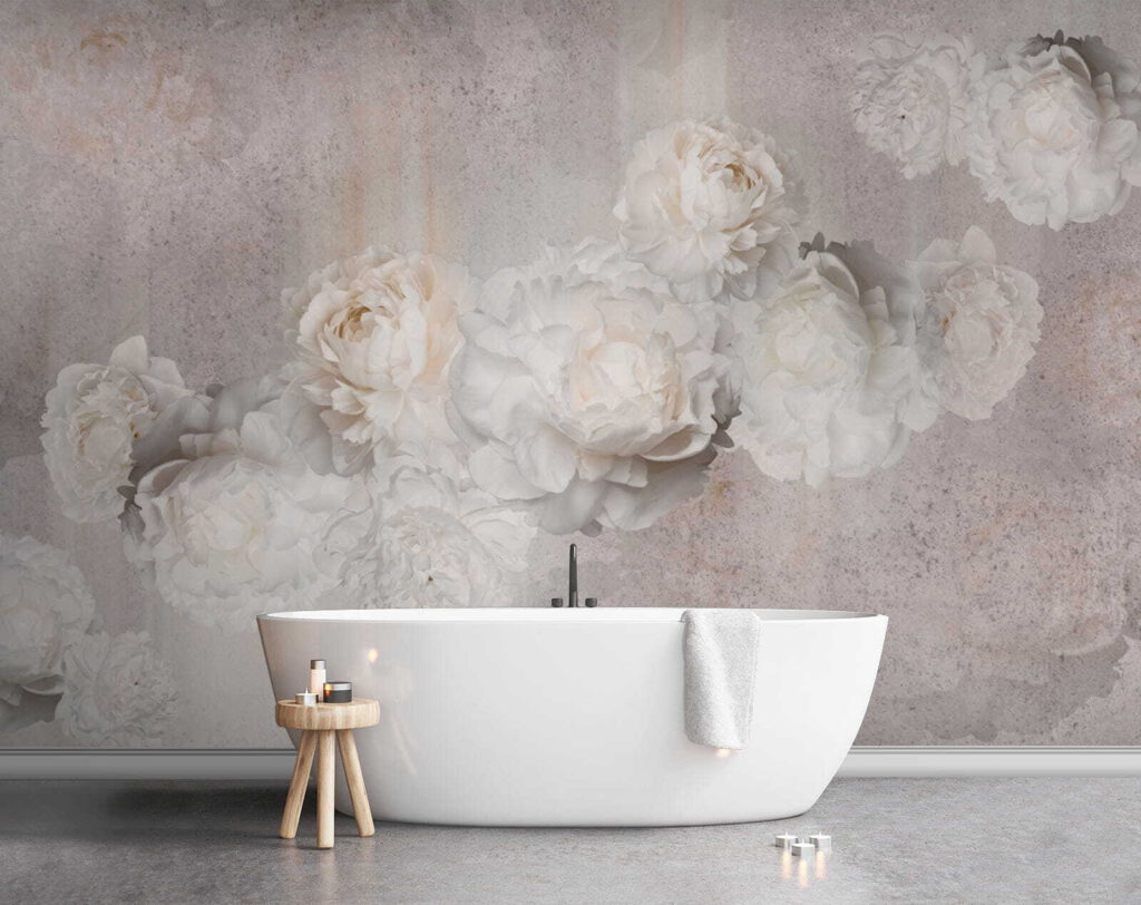 Pale roses on grey — interior 9