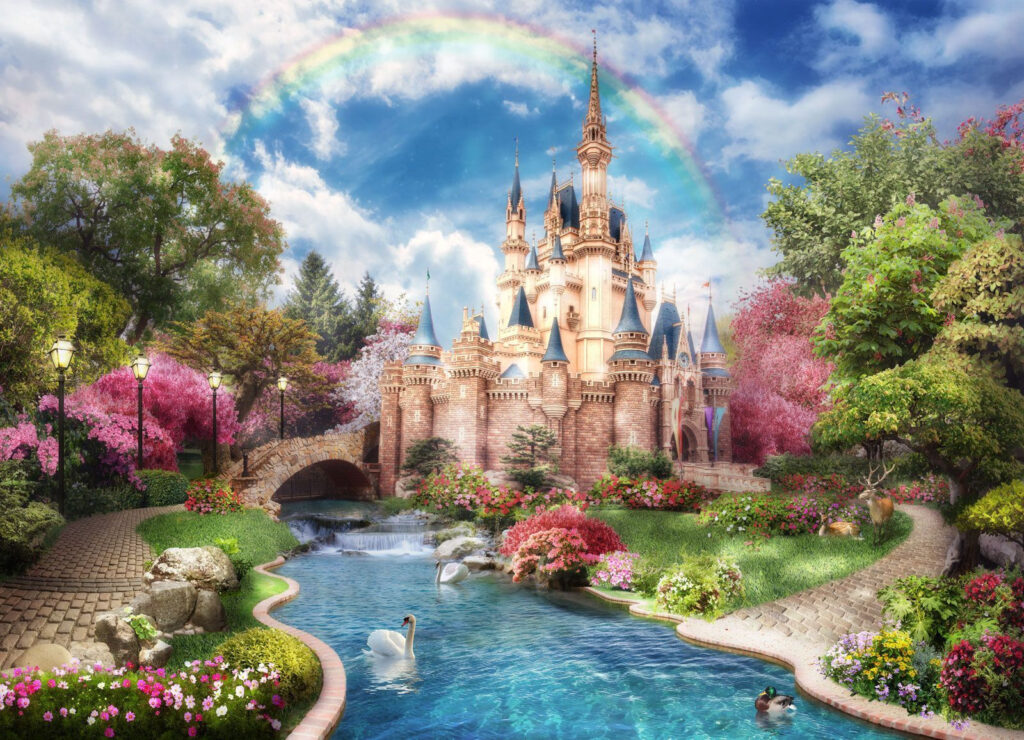 Castle under a rainbow — full design