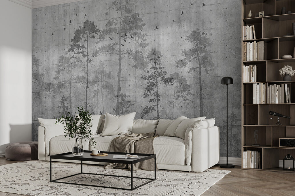 Pines on weathered surface — interior 2