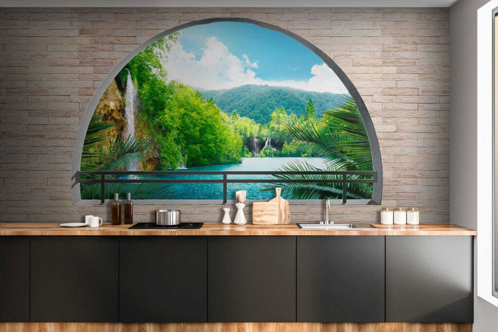 River behind an arch — interior 1