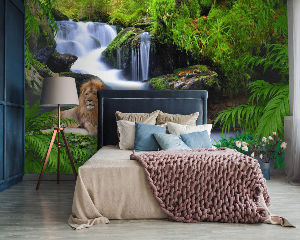 Lion by a waterfall — interior 2