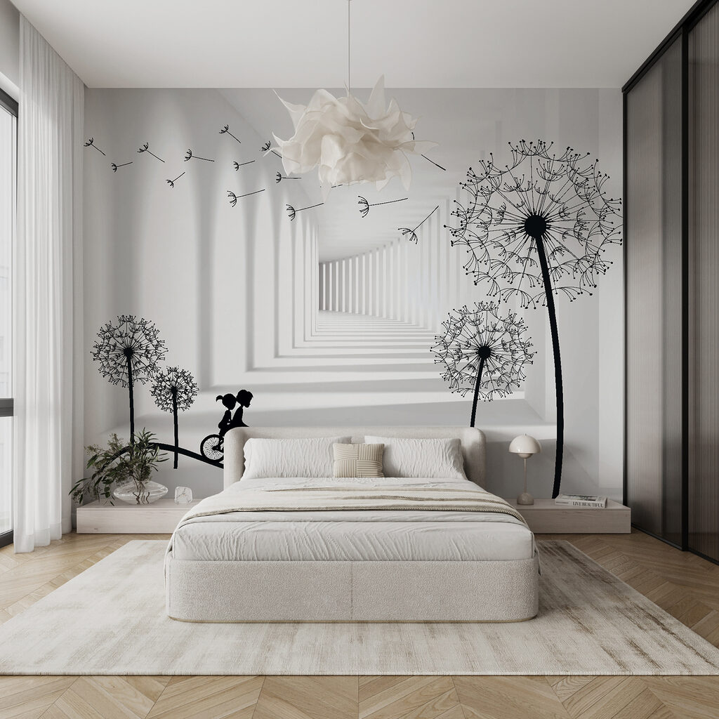 Cyclists among dandelions — interior 7