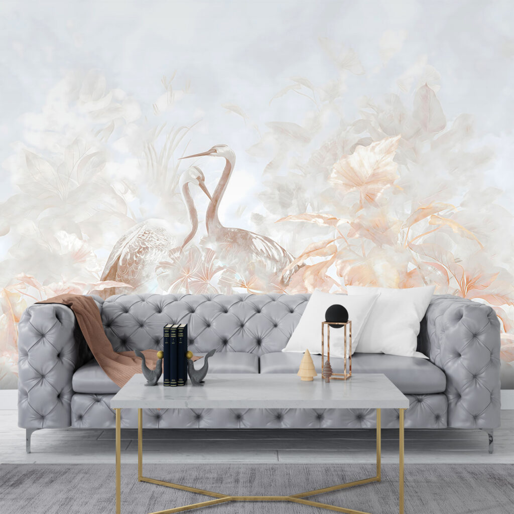 Cranes in the Garden in an interior