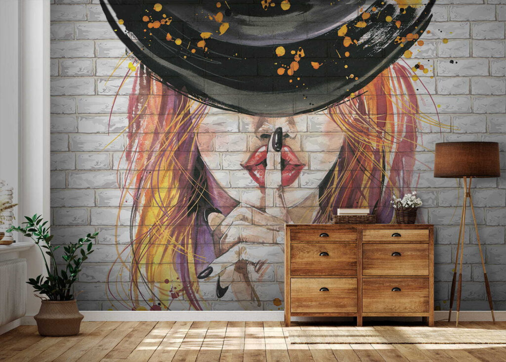 Finger to painted lips — interior 4