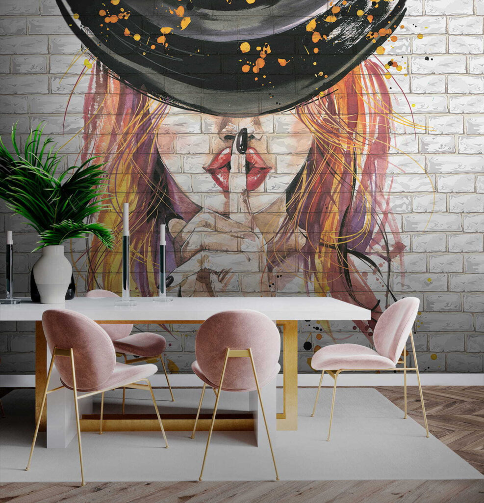 Finger to painted lips — interior 5