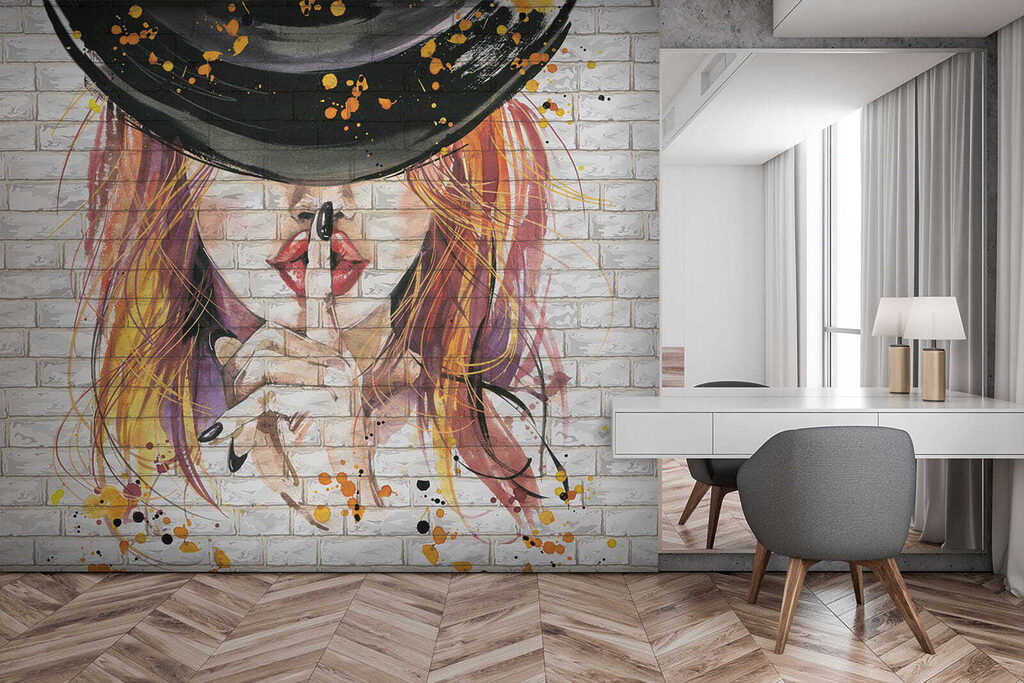 Finger to painted lips — interior 9