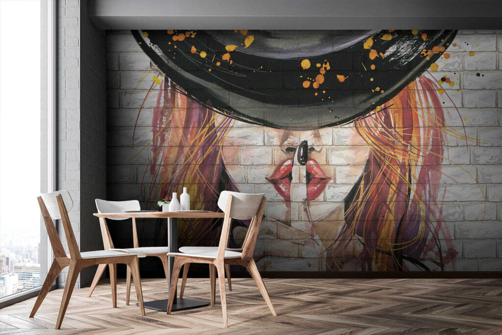 Finger to painted lips — interior 7