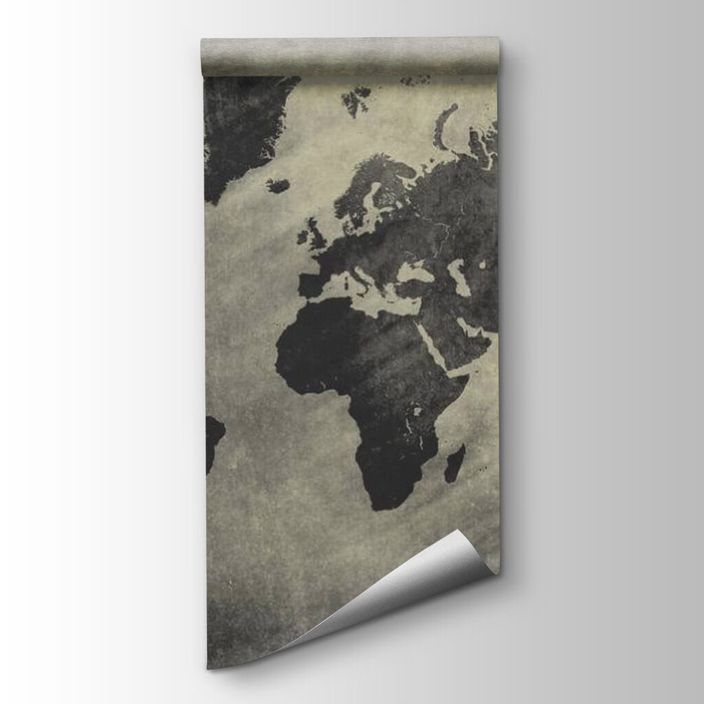 Weathered grey world map — product view