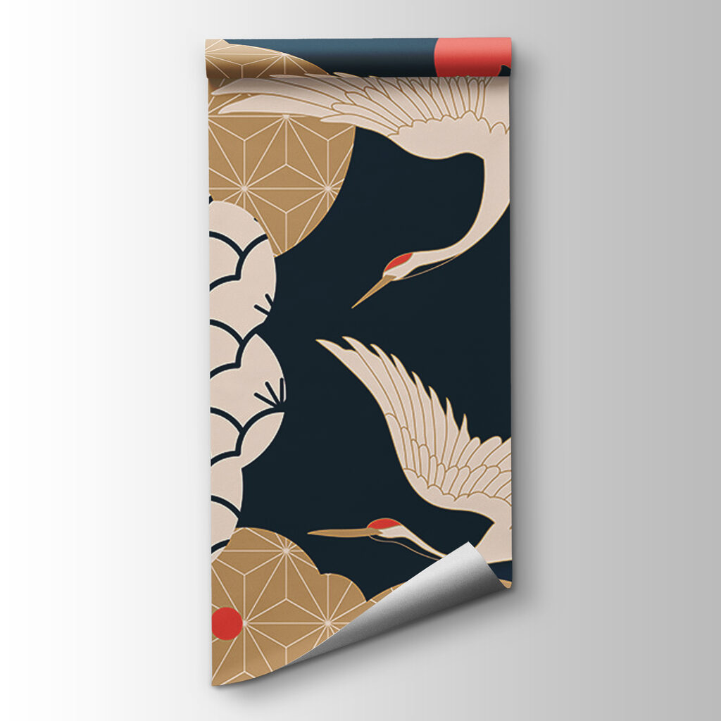 Cranes among flowers — product view