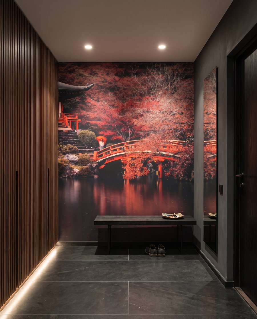 Autumn Garden Bridge in an interior