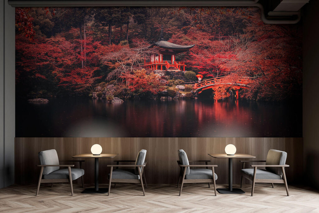 Autumn Garden Bridge in an interior