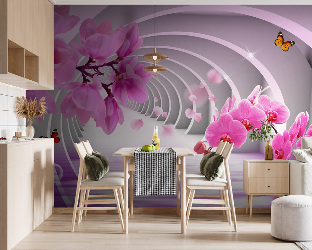 Orchids along arches — interior 5
