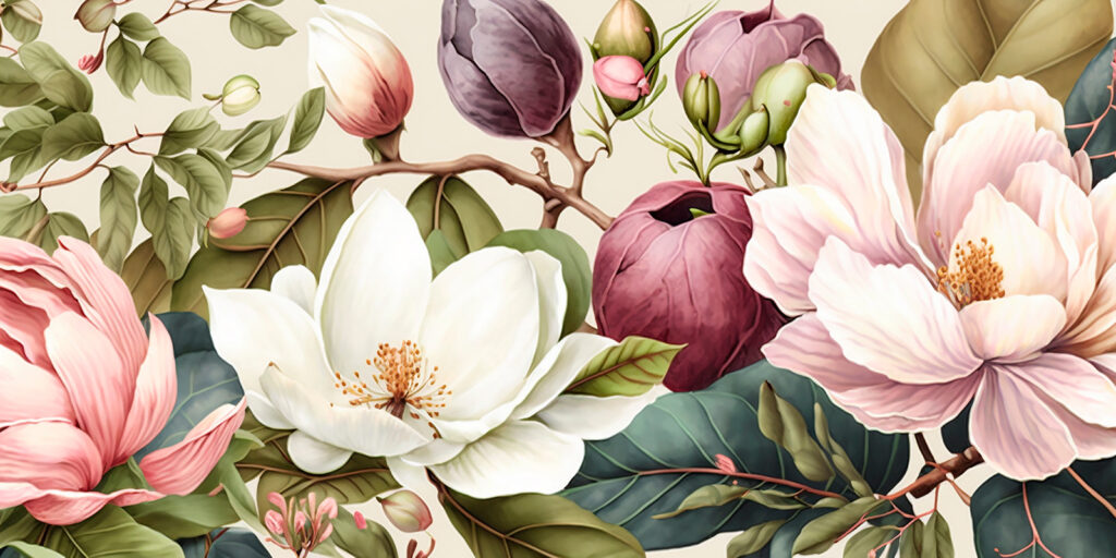 Magnolias close together — full design