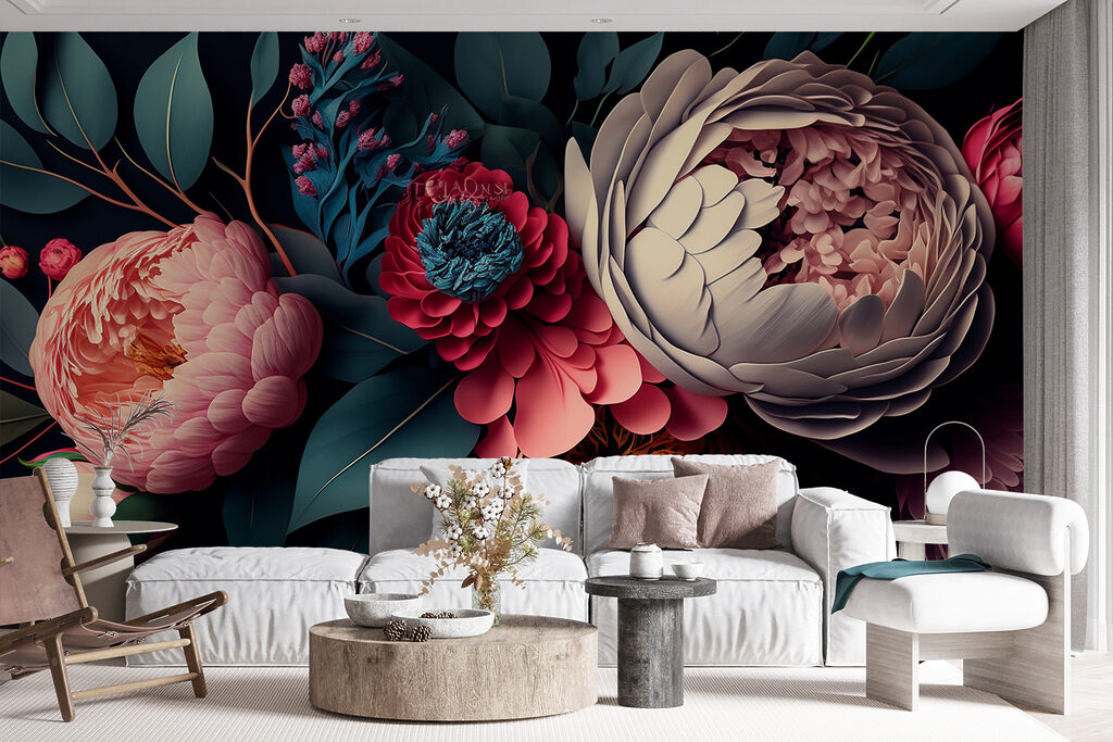 Dark peonies in layers — interior 5