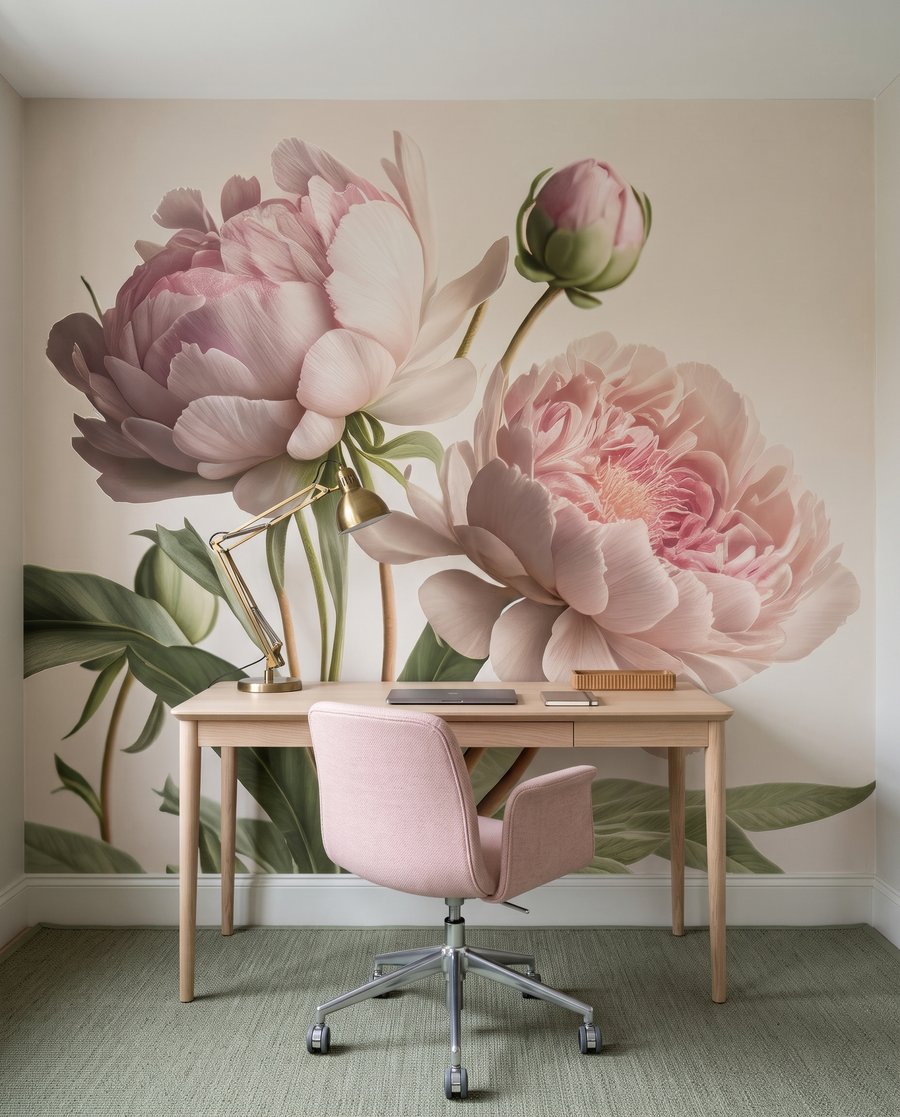 Peony roses on stems — interior 7
