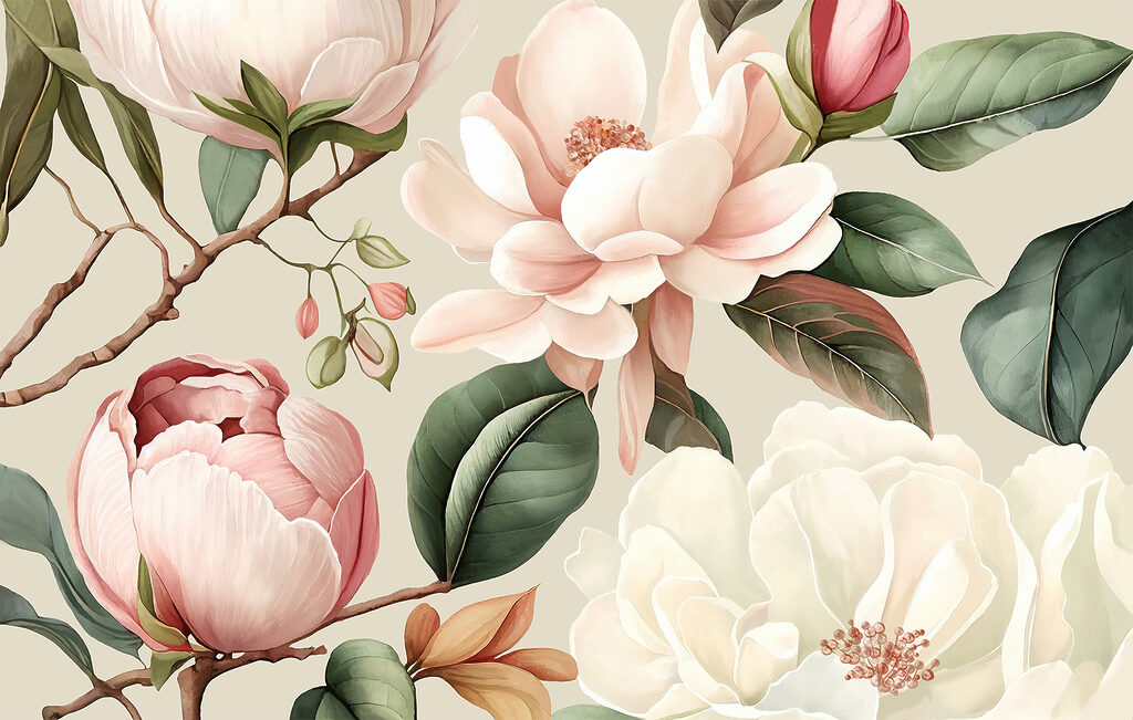 Magnolia and Peony — full design