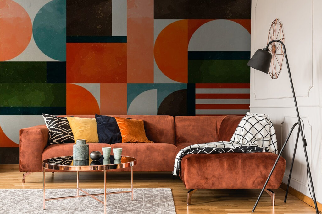 Colour blocks with semicircles — interior 2