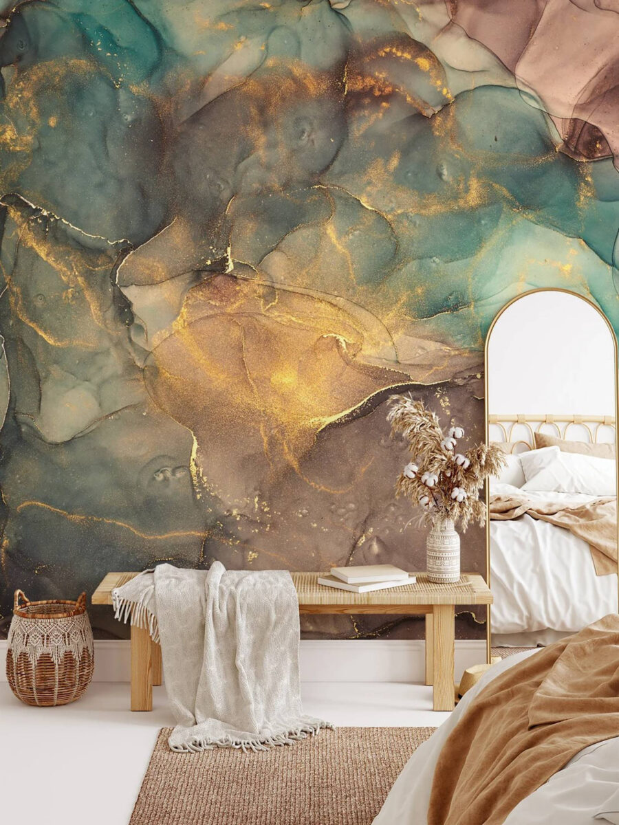 Earth tones with turquoise — interior 1