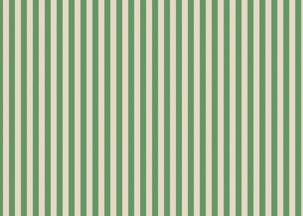Green stripes on cream — full design