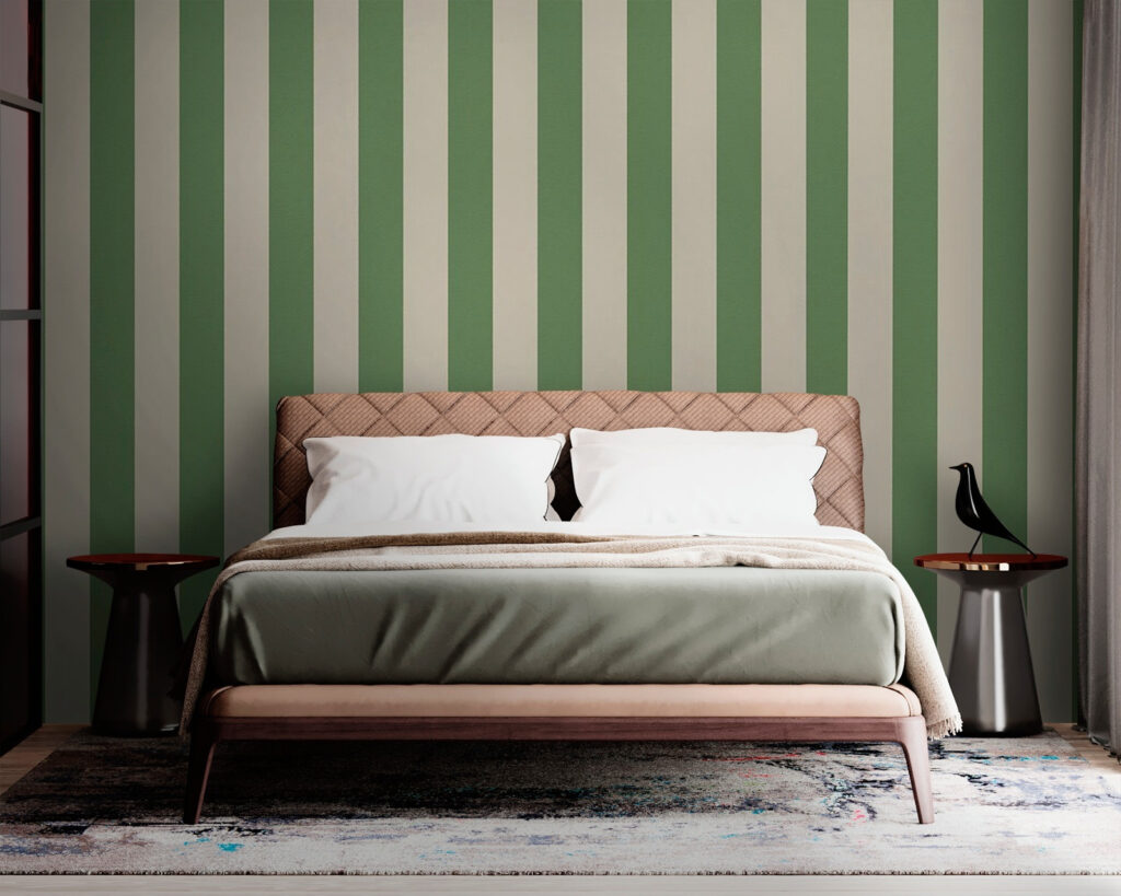 Green stripes on cream — interior 2