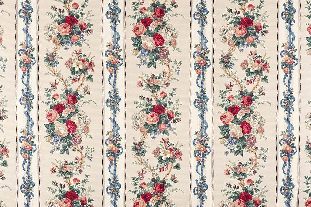 Vintage Rose Stripes — full design