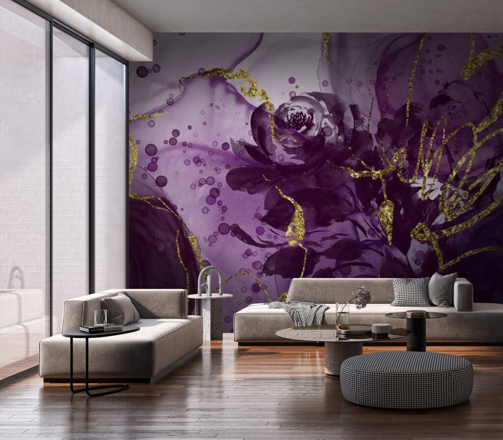 Purple roses with gold — interior 1