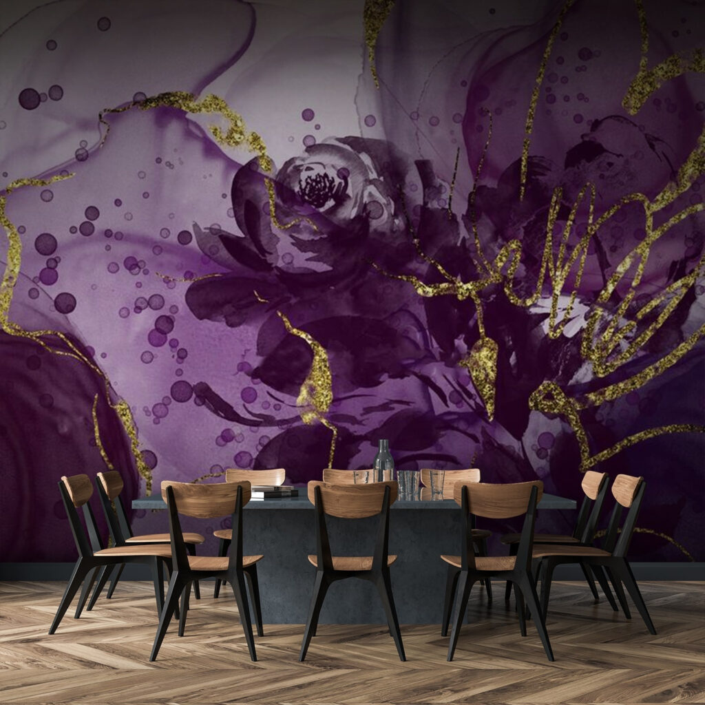 Purple roses with gold — interior 3