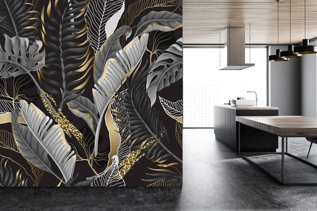 Leaves at Night in an interior
