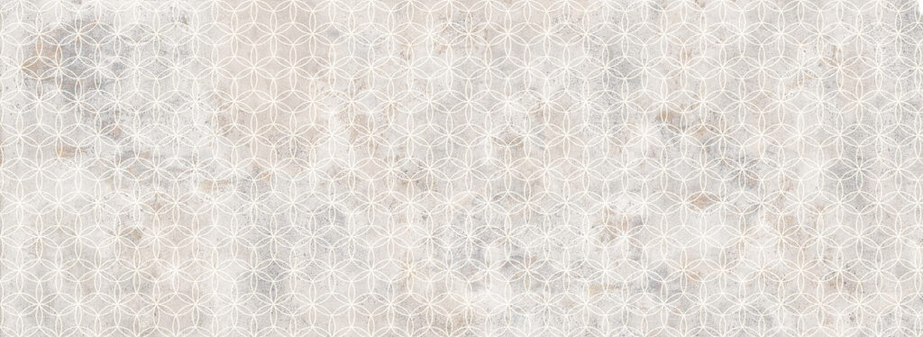 Pale geometry on white — full design
