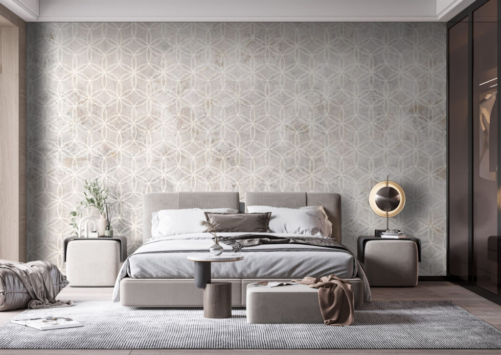 Pale geometry on white — interior 1