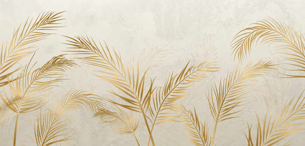 Gold palm fronds — full design