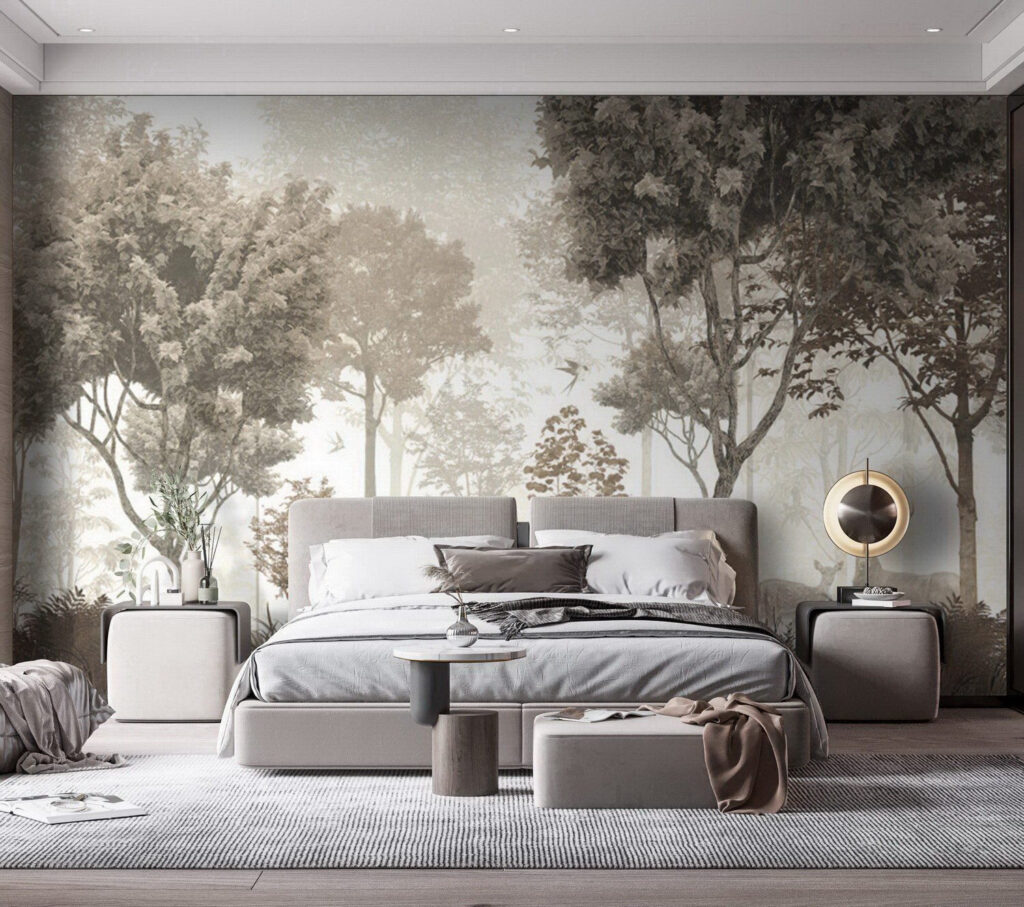 Deer in misty woodland — interior 1