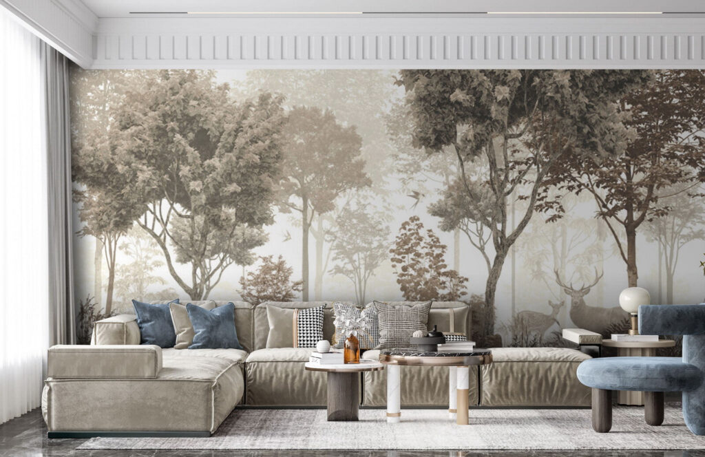 Deer in misty woodland — interior 2