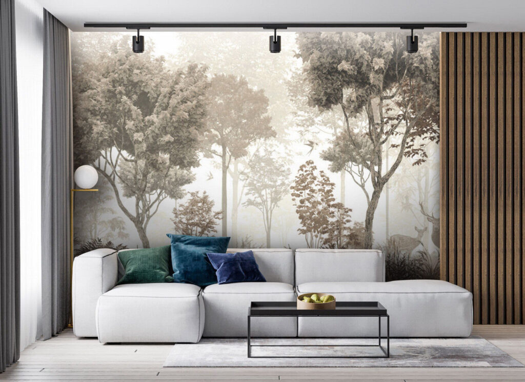 Deer in misty woodland — interior 3