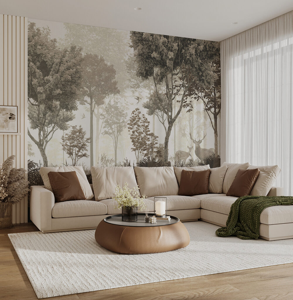 Deer in misty woodland — interior 6