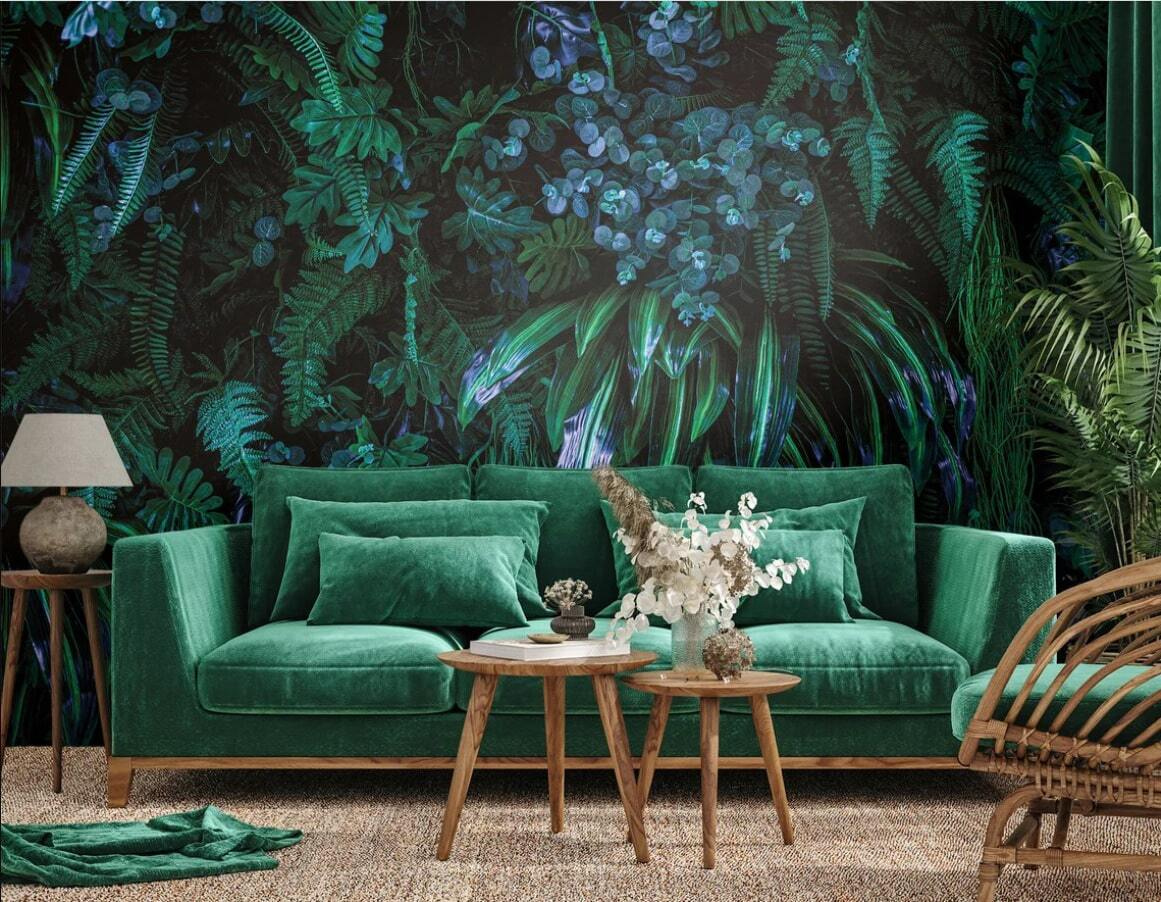 Blue flowers in jungle — interior 2