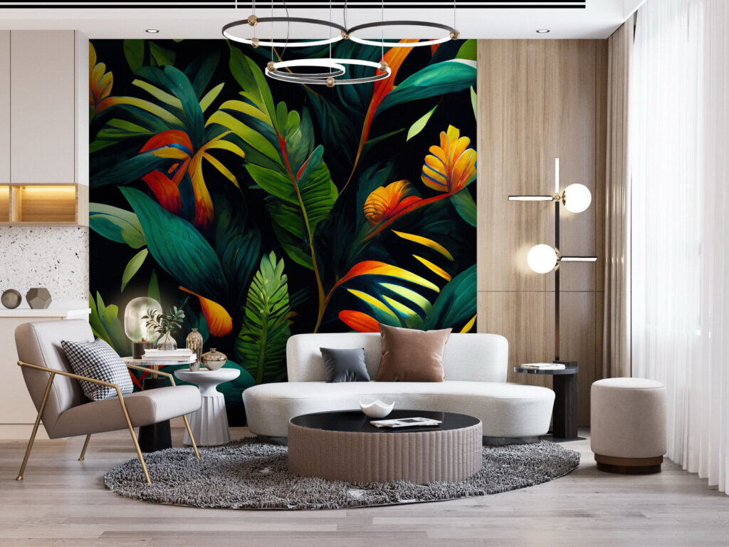 Warm flowers on green — interior 3