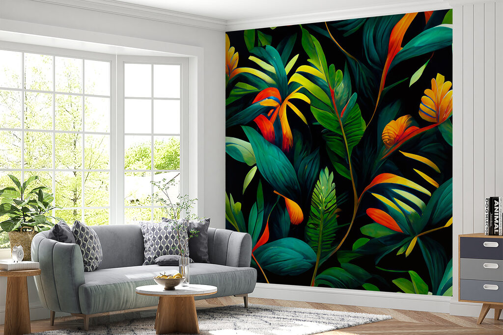 Warm flowers on green — interior 5