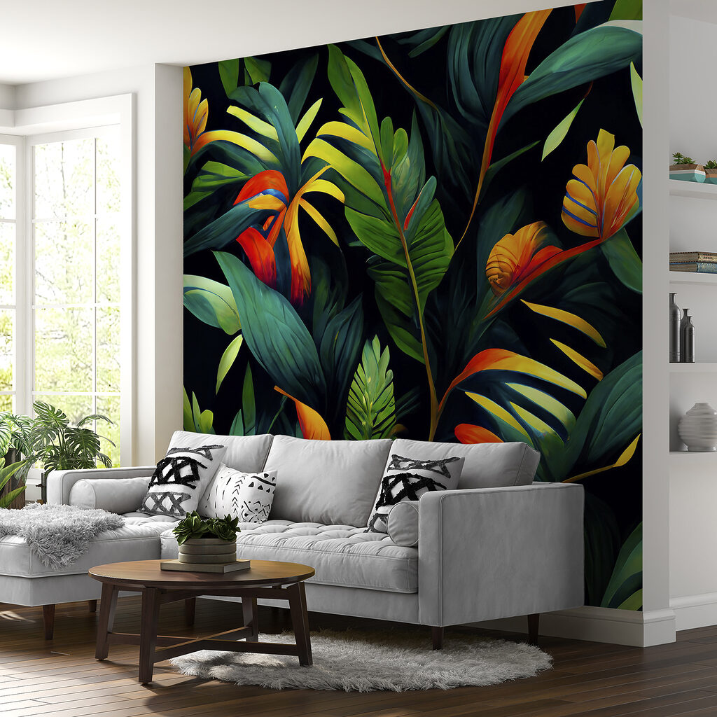Warm flowers on green — interior 6