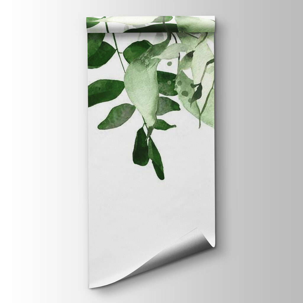 Hanging leaves on white — product view