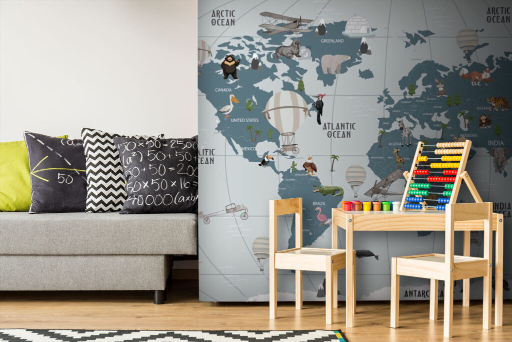 Animals among blue-grey continents — interior 3