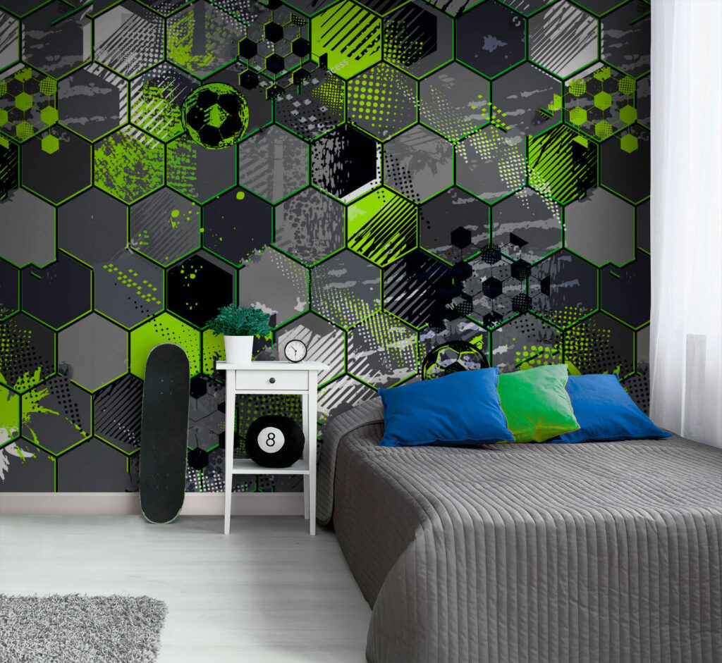 Football Hexagons in an interior