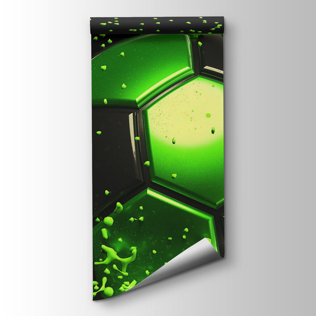 Green football and splatters — product view