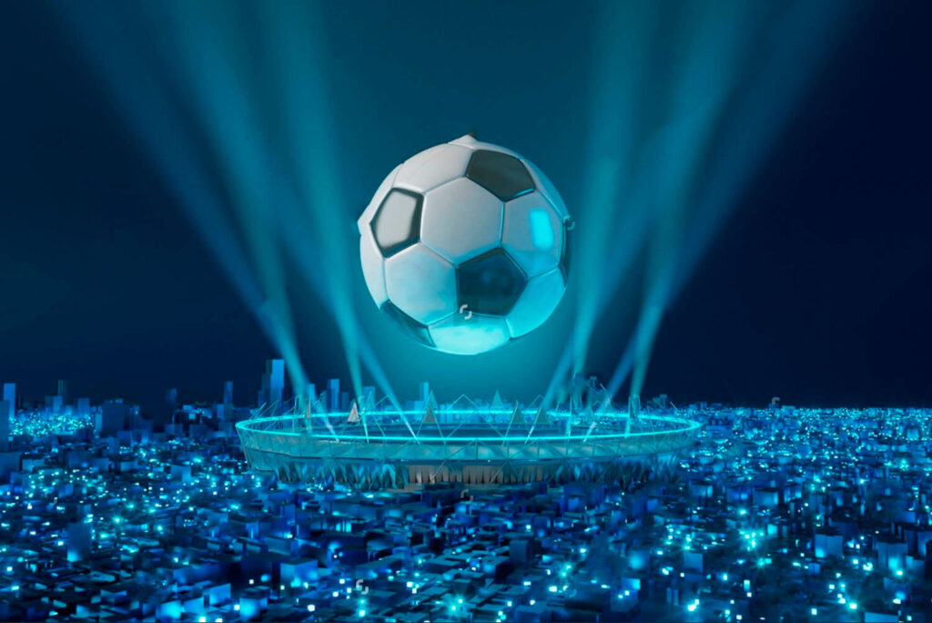 Football over a stadium — full design