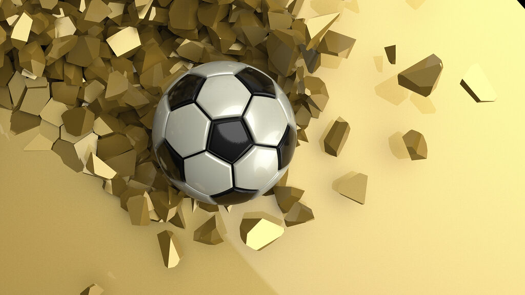 Football through golden wall — full design