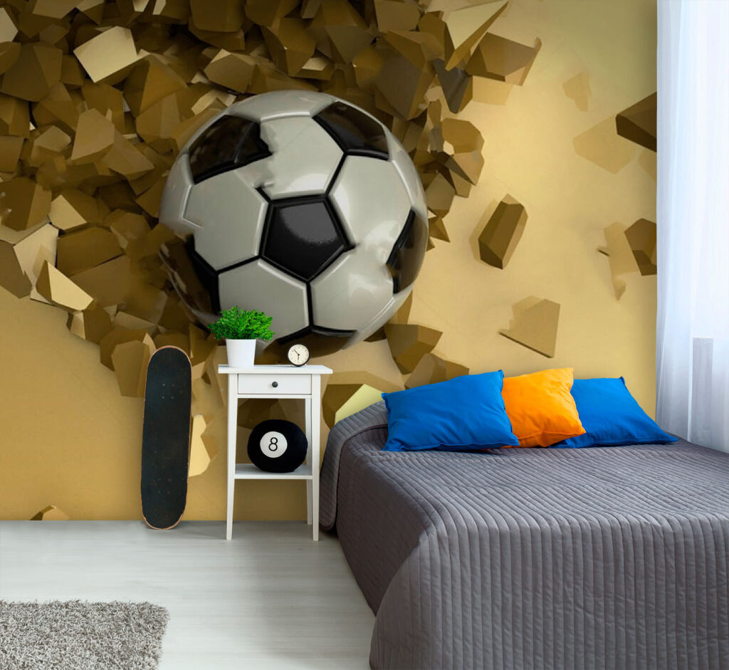 Football through golden wall — interior 2