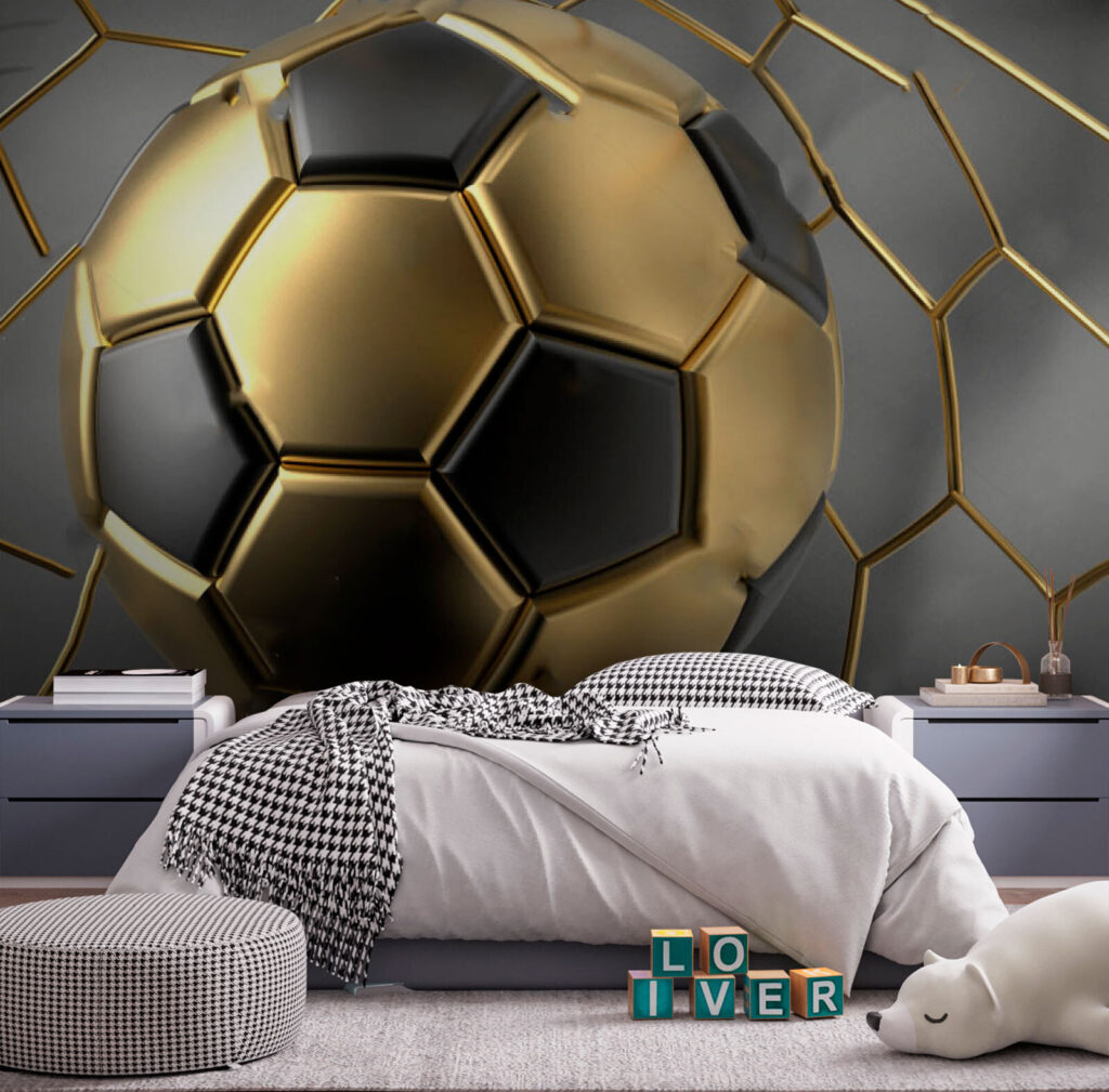 Golden football and hexagons — interior 2