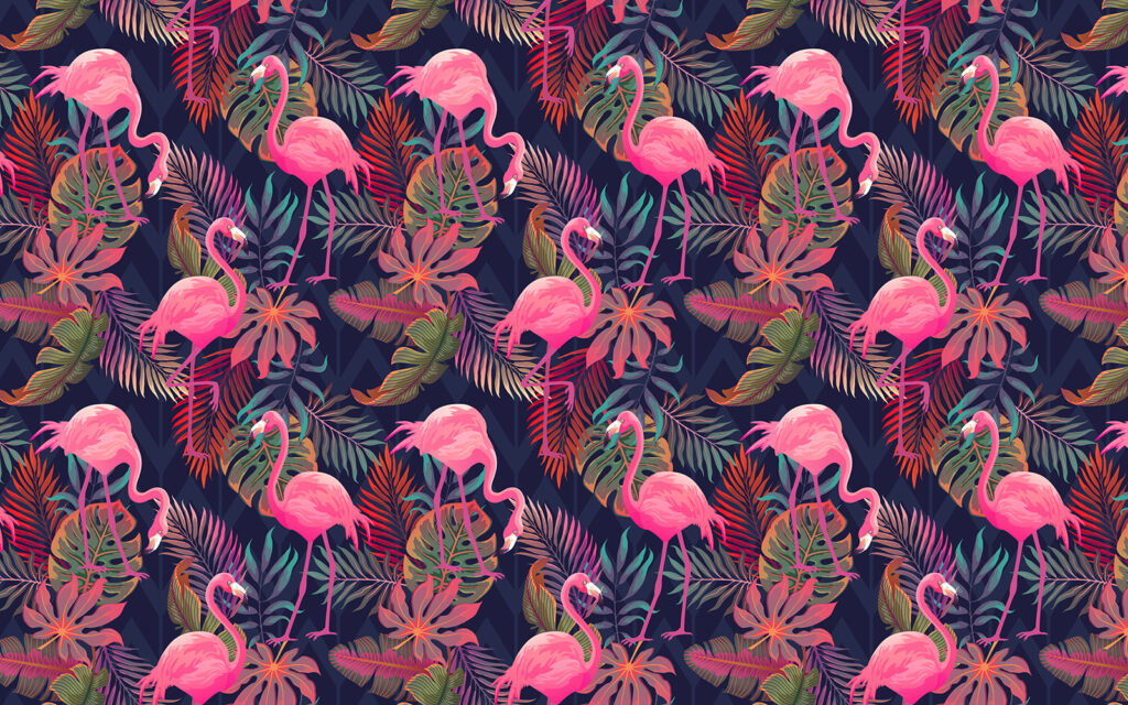 Flamingo Tapestry — full design